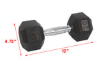 Rubber Dumbbell in Pair - with Metal Handles Pair of 2 20 lbs Dumbell 15189