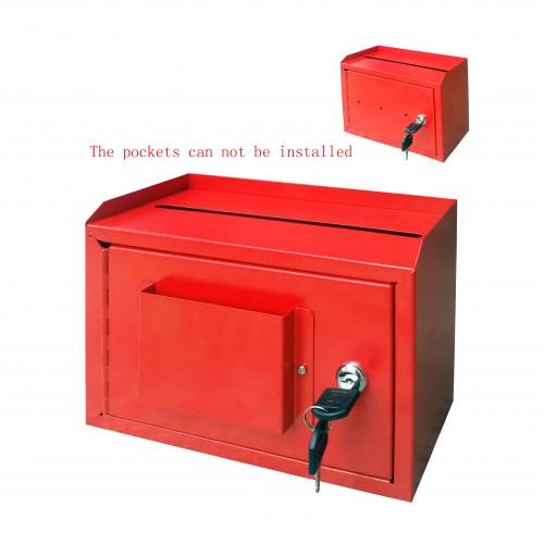 FixtureDisplasy Wallmount Cash Box Desktop Donation Box Mail Suggestion Collection FundrasingBox 15211 red
