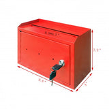FixtureDisplasy Wallmount Cash Box Desktop Donation Box Mail Suggestion Collection FundrasingBox 15211 red