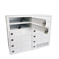 12-SlotMetal Cellphone Locker Cabinet Power Charge Station Works w/ iPad/iPhone Max 5 Watts Per Slot Output 15231-USB