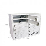 12-SlotMetal Cellphone Locker Cabinet Power Charge Station Works w/ iPad/iPhone Max 5 Watts Per Slot Output 15231-USB