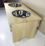 Dog Feeding Station Double Stainless Steel Bowl Food and Water 15242