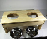 Dog Feeding Station Double Stainless Steel Bowl Food and Water 15242