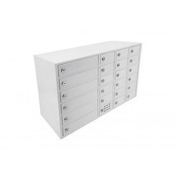 FixtureDisplays® 24-Slot Cellphone iPad USB Charging Station Lockers Assignment Mail Slot Box  24 W x 15 H x 8"D Big (8.2") and Small (4.4") Slots 15255-USB