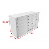 FixtureDisplays® 24-Slot Cellphone iPad USB Charging Station Lockers Assignment Mail Slot Box  24 W x 15 H x 8"D Big (8.2") and Small (4.4") Slots 15255-USB