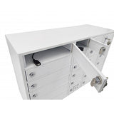 FixtureDisplays® 24-Slot Cellphone iPad USB Charging Station Lockers Assignment Mail Slot Box  24 W x 15 H x 8"D Big (8.2") and Small (4.4") Slots 15255-USB