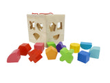 5.9 X 5.9 X5.9" Shape Sorter Toy, Wooden 12 Building Blocks Geometry Early Learning Matching Sorting