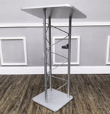 24" x 46.7" x 16" Silver Truss Podium Lectern Pulpit Church School Hotel Speech  15344