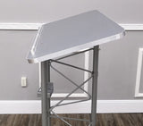 24" x 46.7" x 16" Silver Truss Podium Lectern Pulpit Church School Hotel Speech  15344