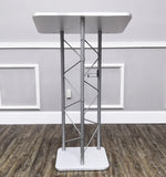 24" x 46.7" x 16" Silver Truss Podium Lectern Pulpit Church School Hotel Speech  15344