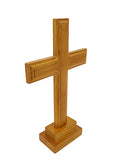 11.2 X 7 X 0.8" Tabletop Rubber Wood Cross Standing Cross for Christian Church Altar Home Prayer