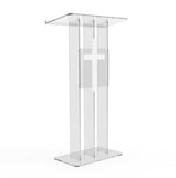 Clear Podium Plexiglass Lecturn Transparent Church Pulpit with Christian Church Cross Trinity Styl  15411+1803CROSS