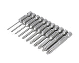 Phillips Screwdriver Drill Bit Set 16 PC, PH0 - PH2 Hex 1/4" Shank Magnetic Bit