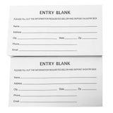 Entry Form Pads for Raffle Ticket, Contests, Ballot, luck Drawings 5.1"W x 2.8"W - 1,000 Forms Sheets Total Ticket Enter to Win