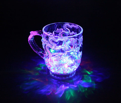 LED Shot Drinking Cup Glass Flashing Blinking LED Cup Whisky Cup Glass Dragon 15562