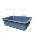 3-Pack 5.5" Low Depth Bus Tubs, Commercial Tote Box, Plastic Storage BIn (3.5 Gallons 13 L Capacity),Grey 20.66 X 14.7 X 5.5" Outside Dims, BPA Free Food Grade PP 15565-3PK