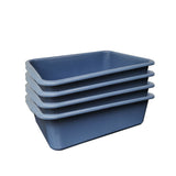 3-Pack 5.5" Low Depth Bus Tubs, Commercial Tote Box, Plastic Storage BIn (3.5 Gallons 13 L Capacity),Grey 20.66 X 14.7 X 5.5" Outside Dims, BPA Free Food Grade PP 15565-3PK
