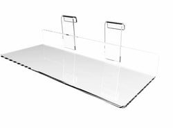 Gridwall Grid Panel 4"x10" Flat Clear Plexiglass Acrylic Shoe Shelf 15567