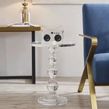 Clear Acrylic End Table Side Drink Coffee Round Night Stand Riser Glorifier14X21 15573