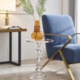 Clear Acrylic End Table Side Drink Coffee Round Night Stand Riser Glorifier14X21 15573