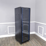 Server AV Cabinet Audio Video Equipment Rack Lock Keys Metal Black 37U w/Shelf  15594