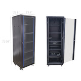 Server AV Cabinet Audio Video Equipment Rack Lock Keys Metal Black 37U w/Shelf  15594