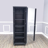 Server AV Cabinet Audio Video Equipment Rack Lock Keys Metal Black 37U w/Shelf  15594