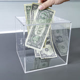6X6X6" Acrylic Donation Box Ballot Tip Suggestion Piggy Bank Fundraising 15596