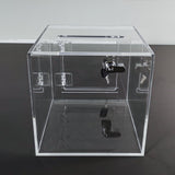 6X6X6" Acrylic Donation Box Ballot Tip Suggestion Piggy Bank Fundraising 15596
