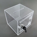 6X6X6" Acrylic Donation Box Ballot Tip Suggestion Piggy Bank Fundraising 15596