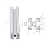 20 Inch T Slot 2020 Aluminum Extrusion European Standard Anodized Linear Rail 15599-20"-4PK