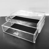 Clear Plastic Two-Drawer Make-up Organizer Tabletop Storage Bin 11X.5X4.6" 15604