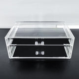 Clear Plastic Two-Drawer Make-up Organizer Tabletop Storage Bin 11X.5X4.6" 15604