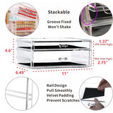 Clear Plastic Two-Drawer Make-up Organizer Tabletop Storage Bin 11X.5X4.6" 15604