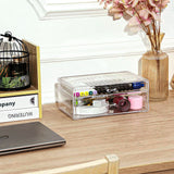 Clear Plastic Two-Drawer Make-up Organizer Tabletop Storage Bin 11X.5X4.6" 15604