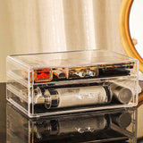 Clear Plastic Two-Drawer Make-up Organizer Tabletop Storage Bin 11X.5X4.6" 15604