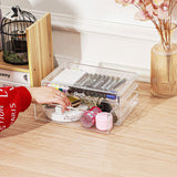 Clear Plastic Two-Drawer Make-up Organizer Tabletop Storage Bin 11X.5X4.6" 15604