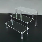 3-Tier Clear Acyrlic Riser Platform Tabletop Small Shelf Display 8X7.8X6" 15608