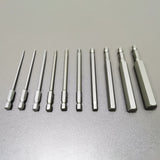 Hex Allen Drill Bit Set 10-Piece Metric Sizes 1.5mm to 12mm 3.9" long Magnetic 15618
