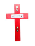 7x12"Solid Wooden Cross Wall Mount In Red Mahogany 15660 RM