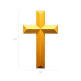 14x24 inch Solid Wooden Cross Wall Mount In Medium Oak 15661 MO