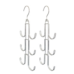 Doulbe Side Hanging U Hooks,  2PK Dual Wire Heavy Duty Silver Hanging Hooks 15663-2PK
