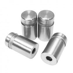 FixtureDisplays® 4 Pieces Stainless Steel Wall Mount Glass Standoff Holder Screw Nails 0.5 X 0.787 inches Advertising Nails Nuts 15689-4PK