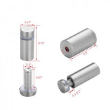 Stainless Steel Wall Mount Glass Standoff Holder Screw Nails 0.5 X 0.787  inches Advertising Nails Nuts with Screws 15689-12PK
