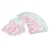 Clear Plastic OPP Bags White Pink Flowers 3.9x5" Wedding Party Candy Cookies 15691