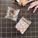 Clear Plastic OPP Bags White Pink Flowers 3.9x5" Wedding Party Candy Cookies 15691