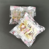Clear Plastic OPP Bags White Pink Flowers 3.9x5" Wedding Party Candy Cookies 15691