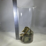 Donation Can Fundraising Jar Clear Acrylic Plexiglass 15703D