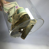 Donation Can Fundraising Jar Clear Acrylic Plexiglass 15703D