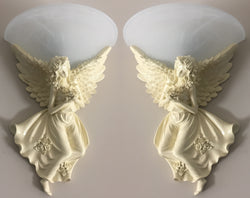 Angel Wall Sconces Fixture Light Hall Bedroom Lamp Bulb 15861 2PK